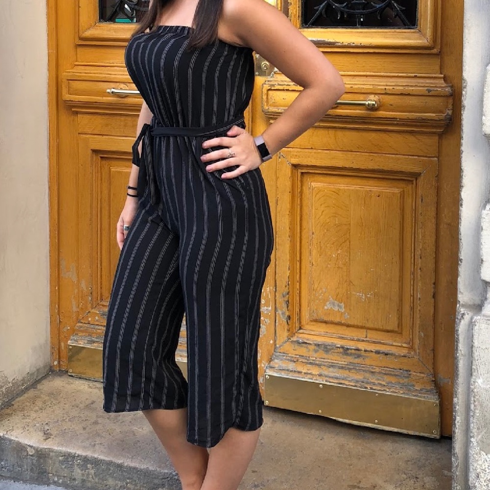 Black and white striped jumper